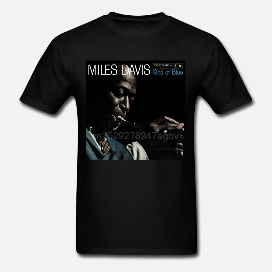 Mans Miles Davis kind of Blue Music Band футболка с короткими рукавами подарок черный (2) | Мужская