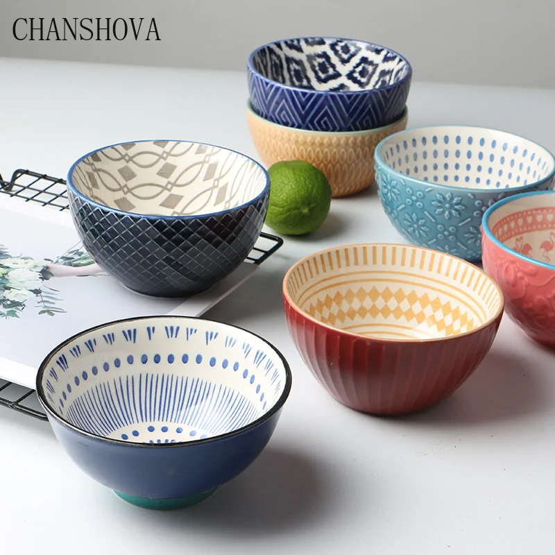 

Creative personality home dining bowl ceramic bowl Chinese style hand-painted breakfast porridge porridge bowl microwave bowl