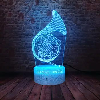 

3D Illusion LED Desk Nightlight Colorful Changing Light Sax Model Musical instruments action & toy figures