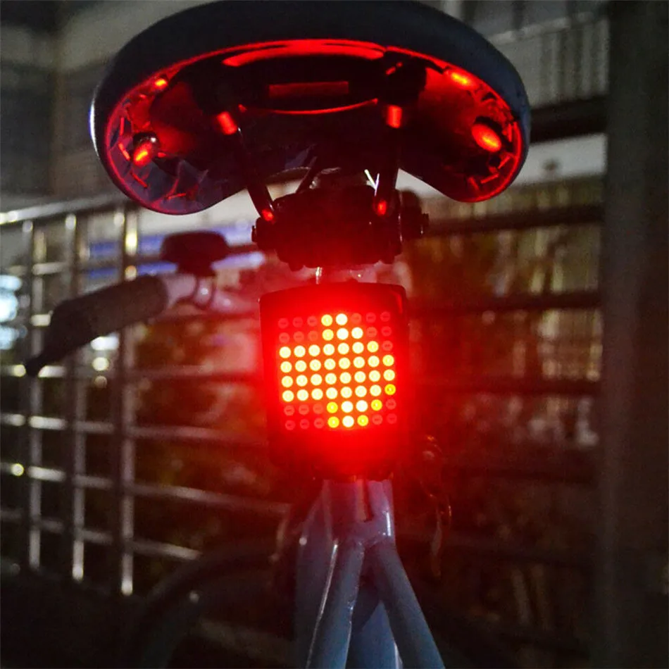 Велосипедный задний фонарь светильник Беспроводной пульт дистанционного управления светодиодный лазерный USB Перезаряжаемые велосипед Велоспорт свет ночного безопасности дорожного движения Предупреждение поворотники светильник