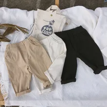 Детская одежда; сезон осень; детские брюки; стиль; Южная Корея; детская одежда; мешковатые брюки для девочек; повседневные длинные брюки для мальчиков