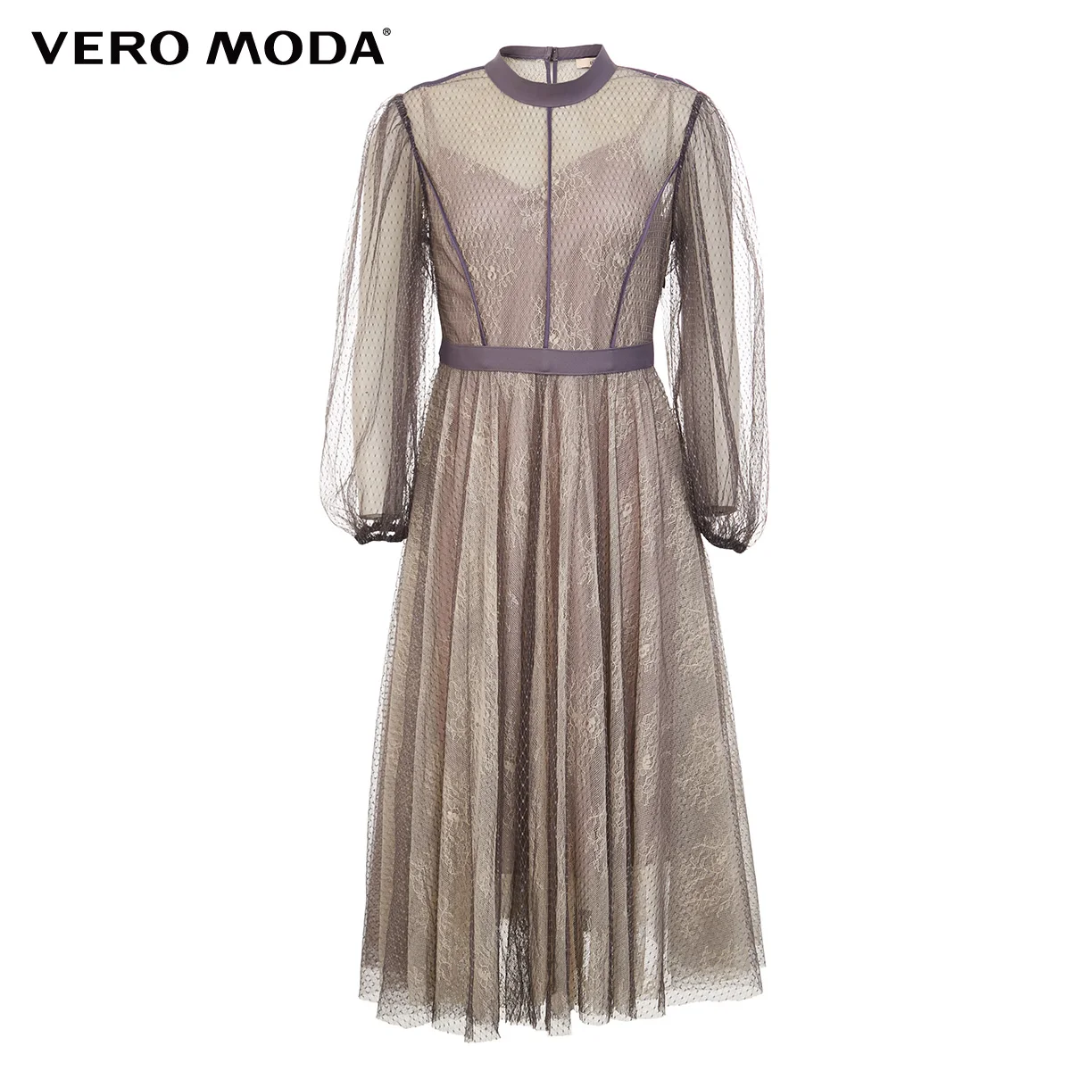 Vero Moda кружевное платье с рукавами-фонариками | 31937D513