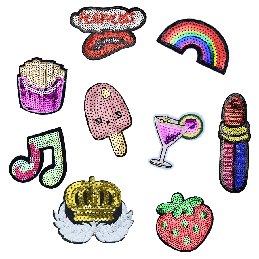 1 шт. патчи для джинсов и одежды с блестками|embroidery patch|sequin embroidery patchpatches patches |