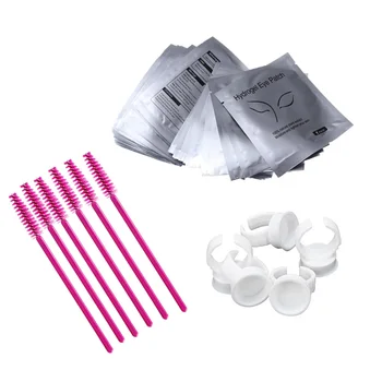 

100 Pairs Eye Shadow Shields 100 Pcs Eyelash Brushes Patches for Women Girls