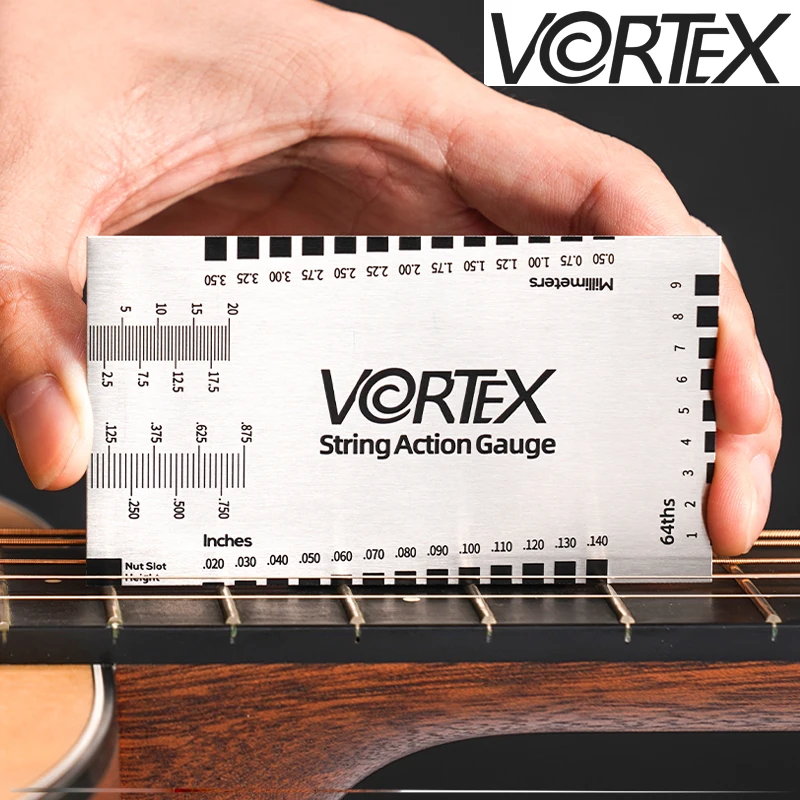 Kit de mesure d'outil de jauge de règle d'action de corde de guitare pour  basse électrique et guitare acoustique