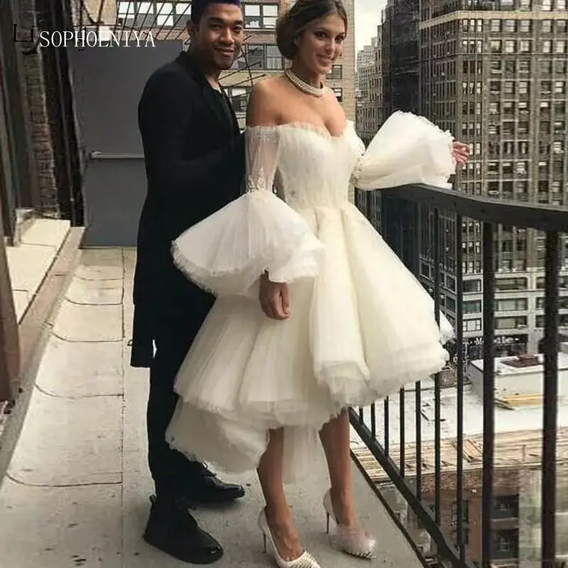 Robe de soiree платья на выпускной с вырезом сердечко Привет Низкий Пышный рукав вечернее платье 2019
