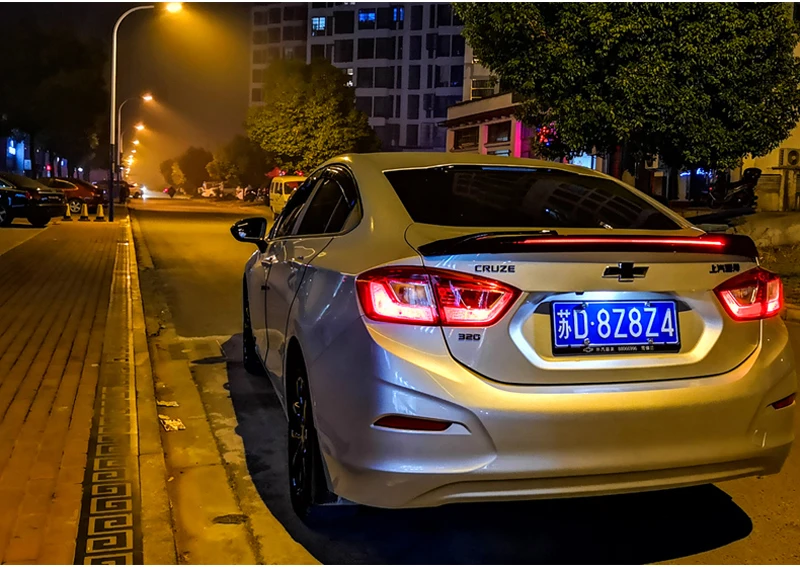 Для спойлер Cruze ABS материал заднее крыло автомобиля праймер цвет задний спойлер для Chevrolet Cruze светодиодный спойлер