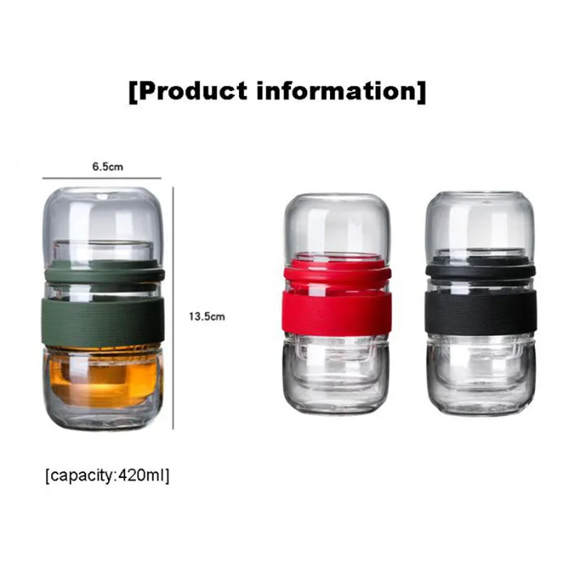 Travel Teaware Sets Heat-resistant glass Teapot with Small Glass Filter Flower Tea Portable Teawares with Carring Cases