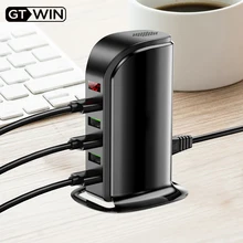 GTWIN 5 портов Мульти USB зарядное устройство светодиодный дисплей док-станция для зарядки с USB универсальный мобильный телефон настольное настенное зарядное устройство для дома EU US