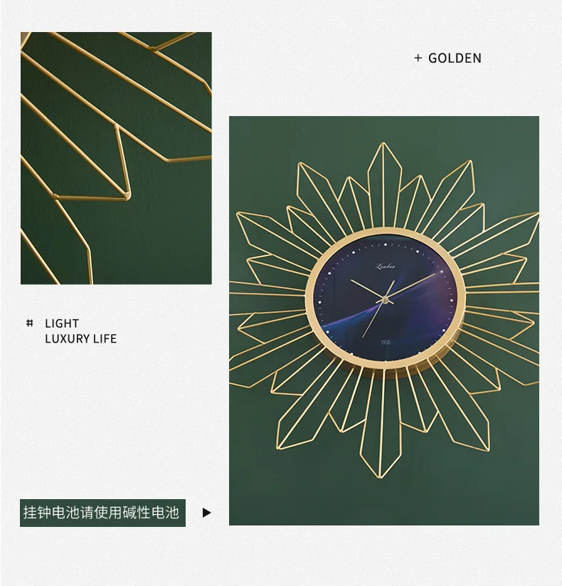 Nordic Luxury Art Clock Wall Clock Living Room Home Fashion Mute Clock Creative Modern Minimalist Modern Design Decorative AZB34