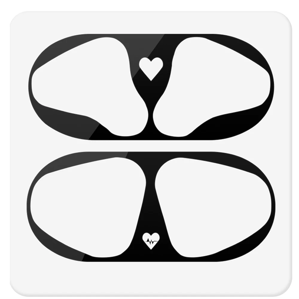black heart Ультра тонкий защитный чехол металлическая пленка наклейка железная стружка защита от пыли для AirPods Airpod чехол Защита от пыли наклейка - Цвет: black heart