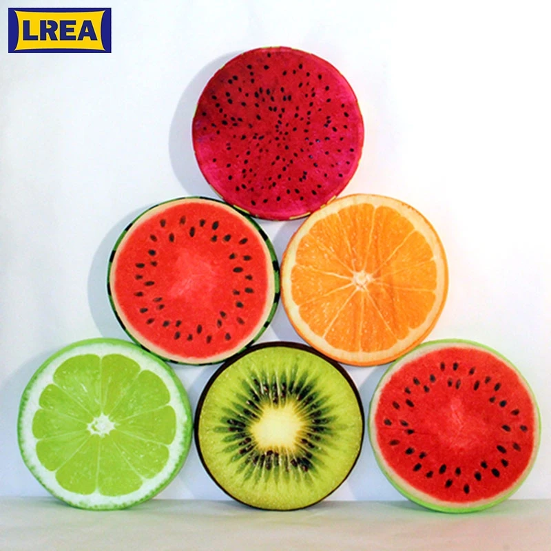 

LREA 30cm 3D cojines Fruit Seat Cushion Round Pillow Creative Home Decor Novelty Sofa Throw