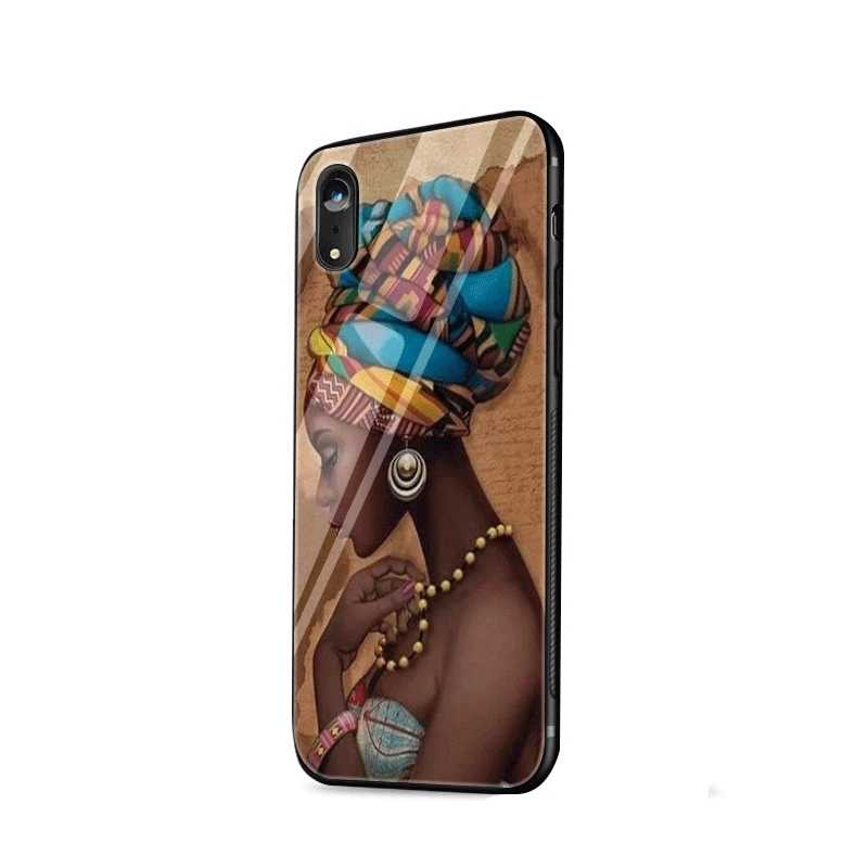Стеклянный чехол для телефона из ТПУ, стекло для iPhone 5, 5s, se, 6, 6 S, 7, 8 Plus, iPhone 11 Pro, XR X, XS, максимальный чехол для красивых девочек афро - Цвет: G2