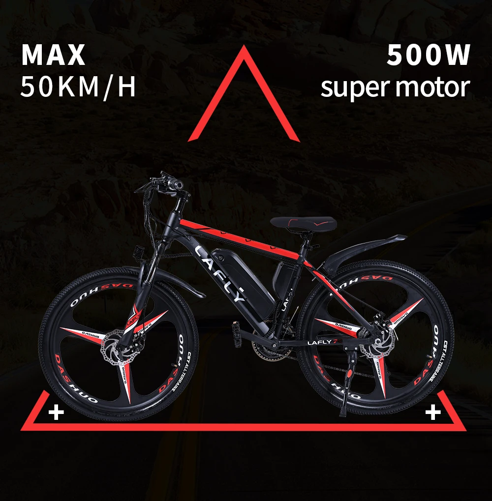 (EU Stock)LAFLY X-2 500W 90KM electric mountain bike 36V 15Ah SnowBike 26 Inch Tires ebike electric bicycle Ebike