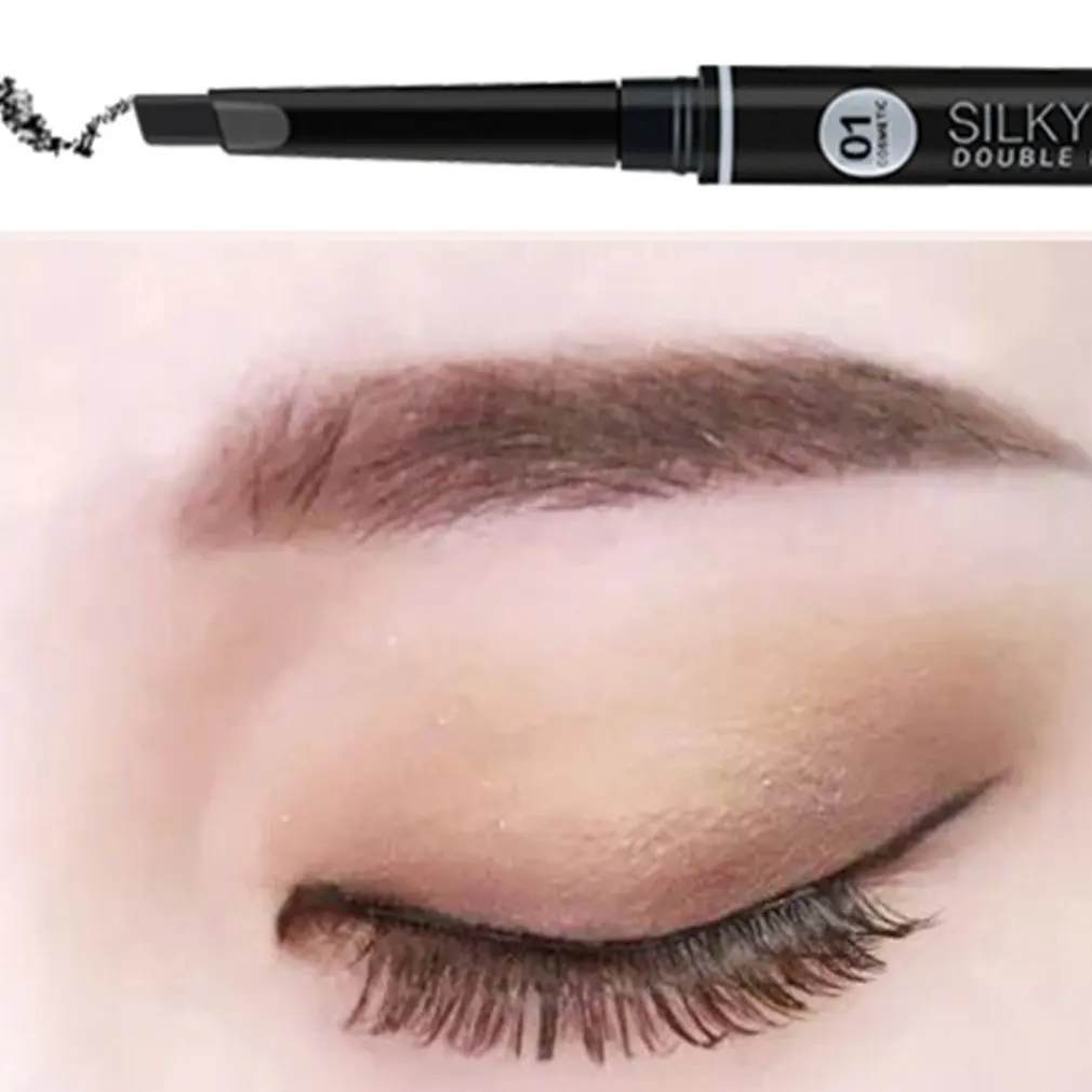 Eyebrow Pencil Eye liner Pen Two In One Non-Marking Long-Lasting Soft Waterproof Anti-Sweat Beauty Products