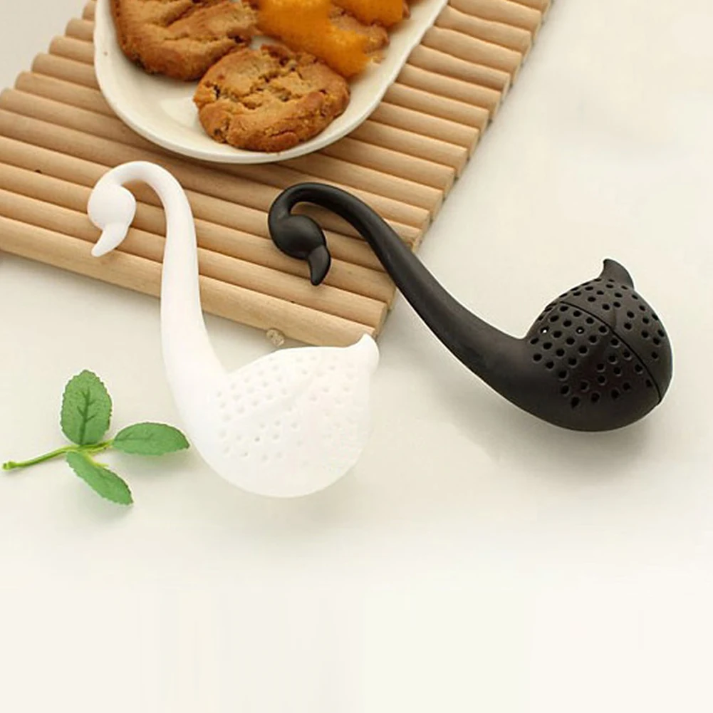 2 цвета креативный чай в форме лебедя для заварки экологически чистый пластик элегантная чайная сеточка для заваривания, сосуд для питья