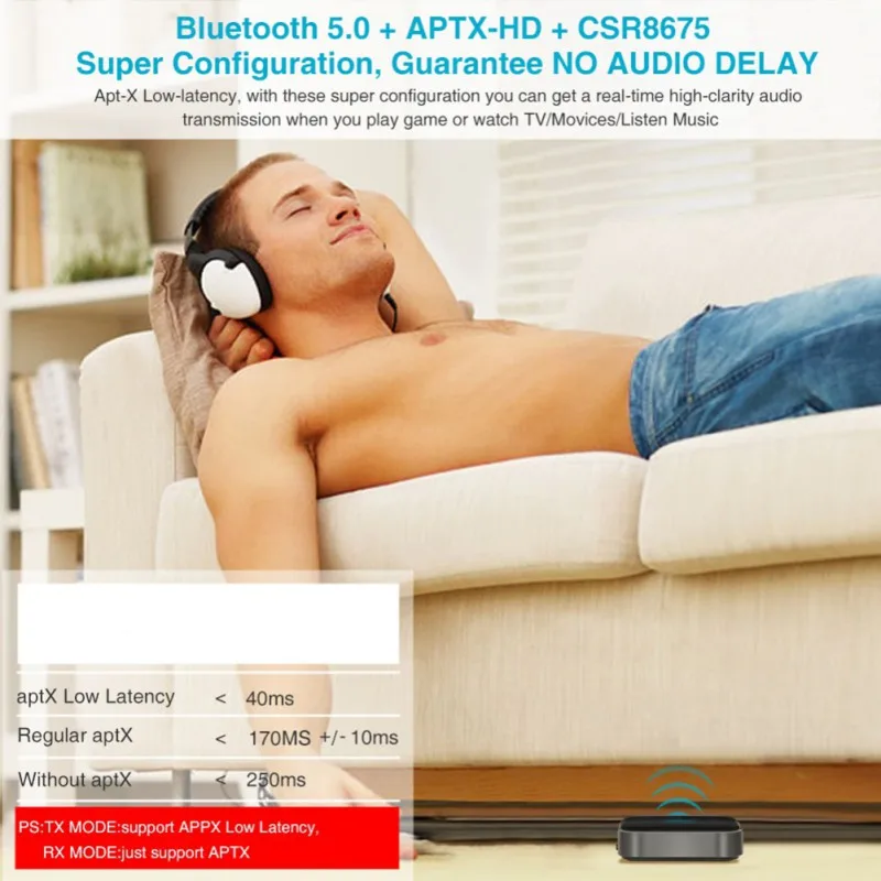 Супер Bluetooth 5,0 передатчик приемник CSR8675 APTX HD LL Bt аудио Музыка Беспроводной USB адаптер 3,5 мм 3,5 разъем AUX/SPDIF/RCA