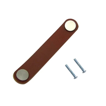 

6x Cabinet Handles Handmade Leather Dresser Drawer Knobs Pulls Door Handle Kitchen Pulls Knob