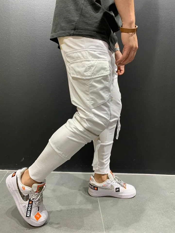 

2019 Autumn And Winter New Style Hot Selling Europe And America Men's Pocket Zipper Decorations Design Workwear Casual Pants Men