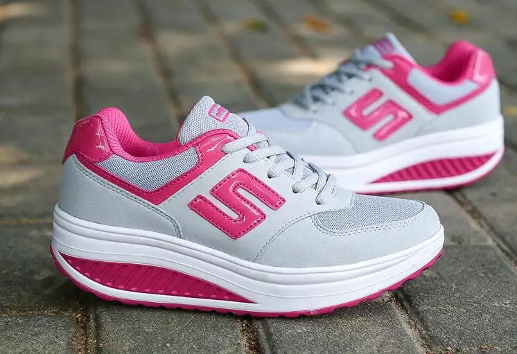 Женская обувь на платформе; светильник на танкетке; zapatillas; женская обувь для бега; дышащие спортивные кроссовки для похудения; цвет белый