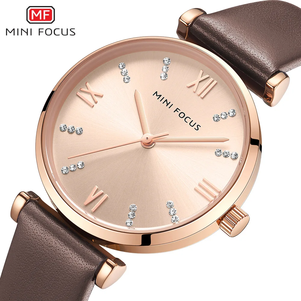 

Mini FOCUS Brand Simple Modern And Trendy/women Watch Japan Movement Waterproof Diamond Set Leather Watch Strap 0335l