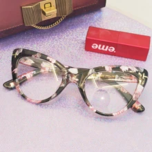 Модные очки прозрачные, оправа Женские винтажные прозрачные очки кошачий глаз итальянские брендовые Пластиковые оправы Nerd поддельные оптические оправы