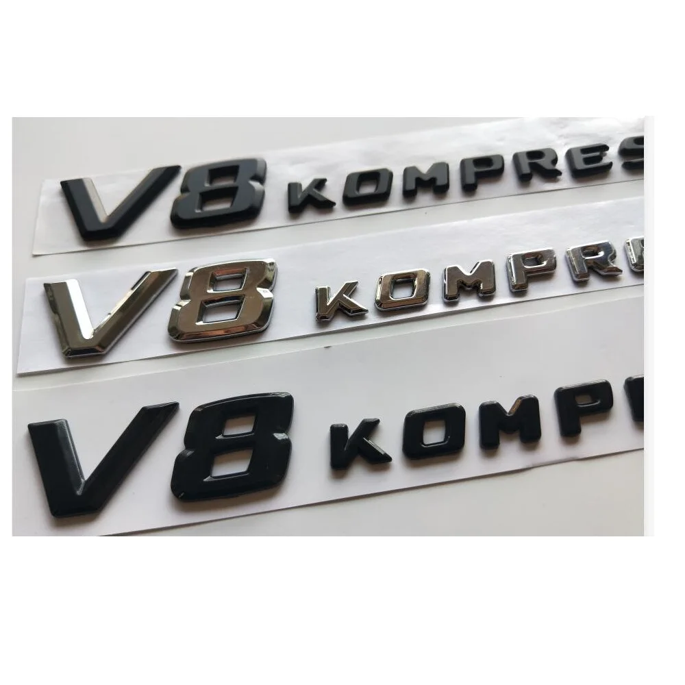 Хром/матовый черный/глянцевый черный V8 KOMPRESSOR буквы значок эмблема Эмблемы Наклейка для Mercedes Benz V8KOMPRESSOR
