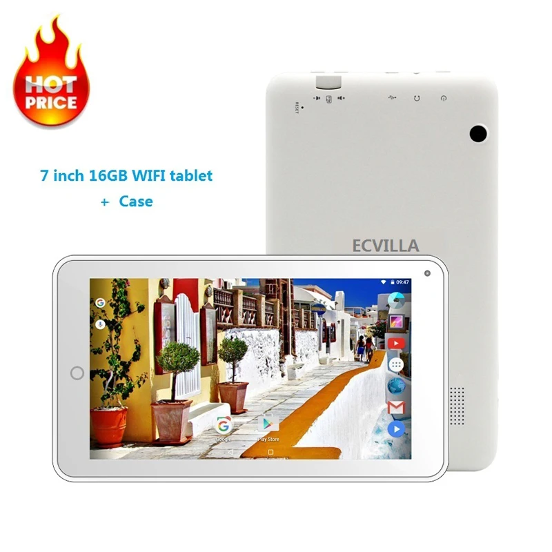 Скидка 7 дюймов usb Wi Fi android 7,0 font b tablet b font pc 4 ядра 16 Гб оперативной памяти, 32 Гб встроенной памяти TF карты ips недорогой детский планшет Android чехол для клавиатур...