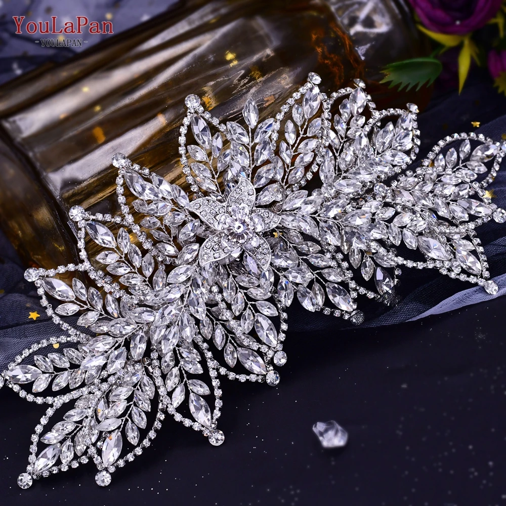 YouLaPan HP413 Crystal Bridal Tiara Crown Wedding Hair Accessories Bridal Headwear Handmade Rhinestone Headband Women Headpiece