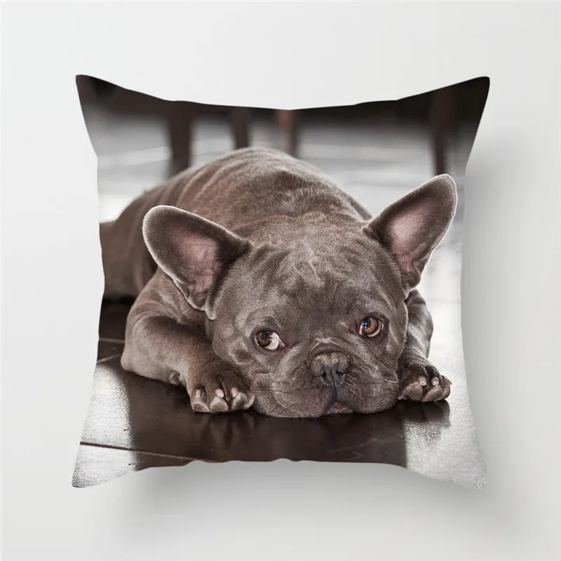 Fuwatacchi чехол для подушки с милой собакой, чехол для подушки с изображением собаки, фото, чехол для дивана, домашнего стула, французского бульдога, декоративная наволочка 45*45 см - Цвет: PC05890