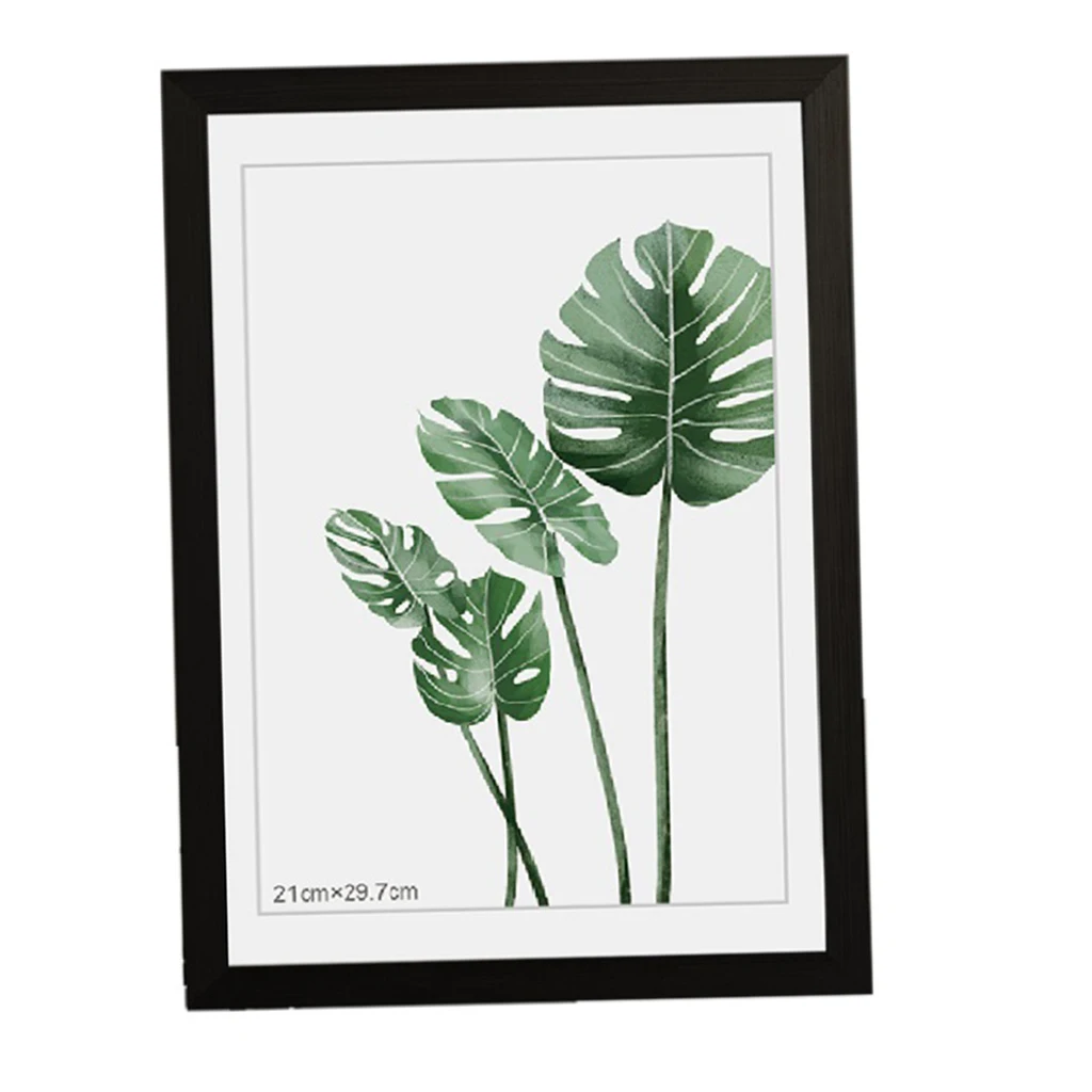 A4 Black White Red Blue Color Nature Solid Wooden Frame Picture Photo Frame With Mats For Wall Mounting Hardware Included