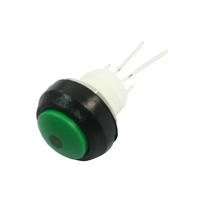 

11mm Thread SPST Green Light Waterproof Momentary Push Button Switch 24V 3A
