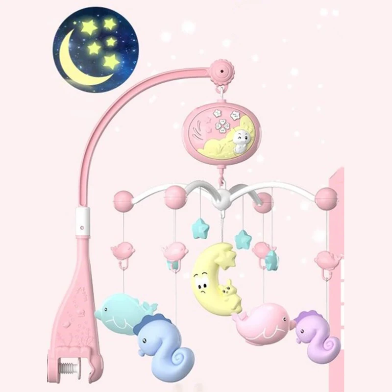 Baby Toys Crib Mobiles Rattles Music Educational Toys Bed Bell Carousel