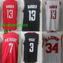 Качество Хьюстон HOU Мужские взрослые#13 Джеймс Харден 3 Крисс пол 34 Хаким олахувон 7 Кармело Энтони Джерси