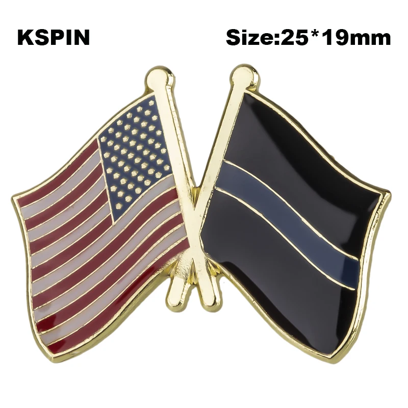 U.S.A &amp Thin Blue Line 2 Friendship Lapel Pins Flag Country Badge Brooch XY0649 | Дом и сад