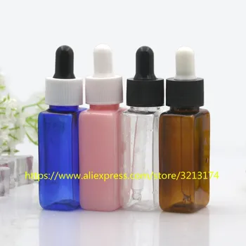 

wholesale 30ml square plastic dropper bottle, mini sample perfume essential oil Aromatherapy Liquid Pipette Refillable container