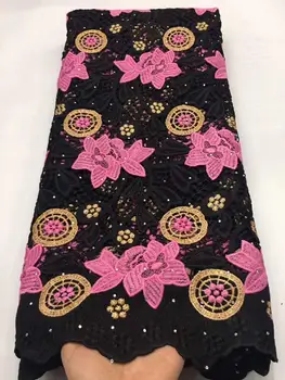 

African cord lace fabric with stone latest african laces 2020 high quality guipure lace nigerian lace fabrics for dress AO8-8