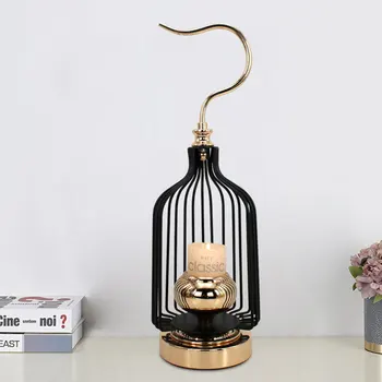 

Candle Holder Retro Bird Cage Candle Holder European Candlelight Dinner Decoration Candlestick Lantern For Home Party Crafts