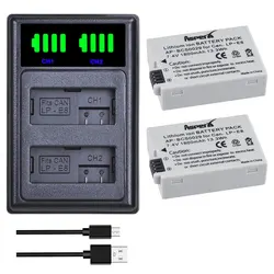 AsperX 2Pc LP-E8 LP E8 LPE8 Camera Battery Li-ion Bateria + USB Dual Charger for Canon EOS 550D 600D 650D 700D T2i T3i T4i T5i