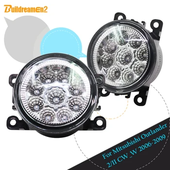 

Buildreamen2 For Mitsubishi Outlander 2 II CW_W 2006-2009 2 Pieces Car Fog Light DRL Daytime Running Light LED Light Lamp 12V
