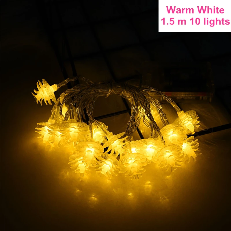 10LED warm Украшение рождественской елки для дома 10 м 100LED гирлянда медная проволока коркер гирлянда сказочные огни Свадебный декор вечерние новогодние, B - Цвет: 10LED warm