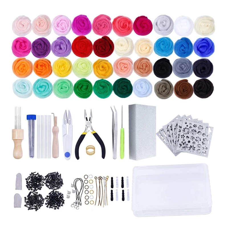 

LMDZ Needle Felting Kit Wool Needle Felting Kit Needle Felting Starter Kit Wool Felt Tools Needle Felt Roving with Instruction