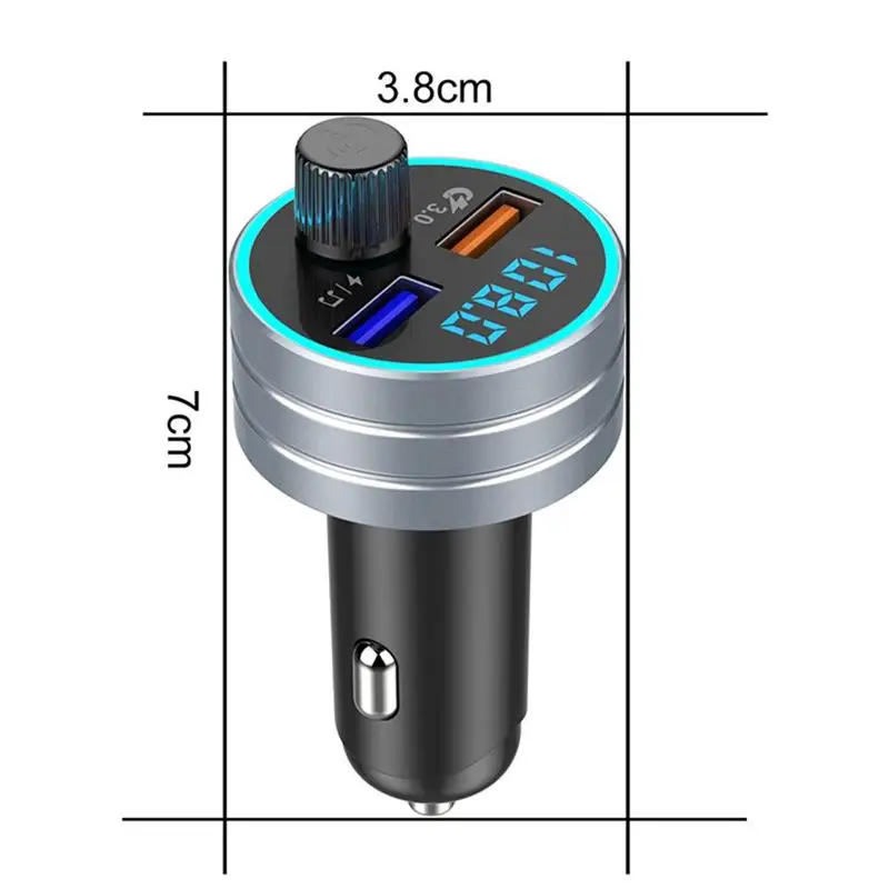 SRUIK, автомобильный fm-передатчик, Bluetooth 5,0, QC3.0, быстрая зарядка, fm-модулятор, музыкальный плеер, автомобильный комплект, радиопередатчик, светодиодный, с подсветкой