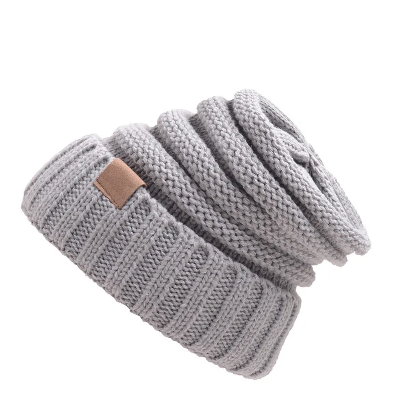 Light Gray Новинка,, Европейский и американский стиль, Осень-зима, AliExpress, маркировка CC, вязаная шерстяная шапка, набор головных уборов, уличная шапка - Цвет: Light Gray