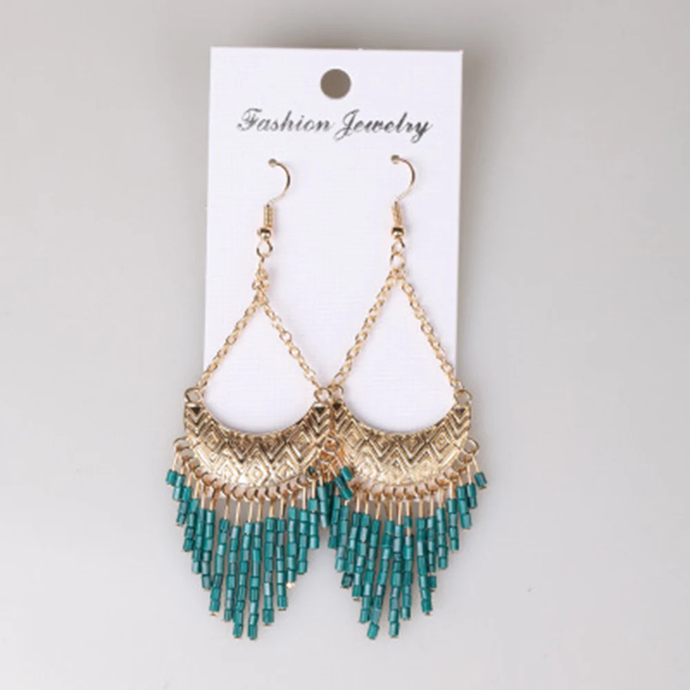 2019 оригинальные 6 цветов рисовые бусины Jhumka Jhumki индийские серьги с кисточками