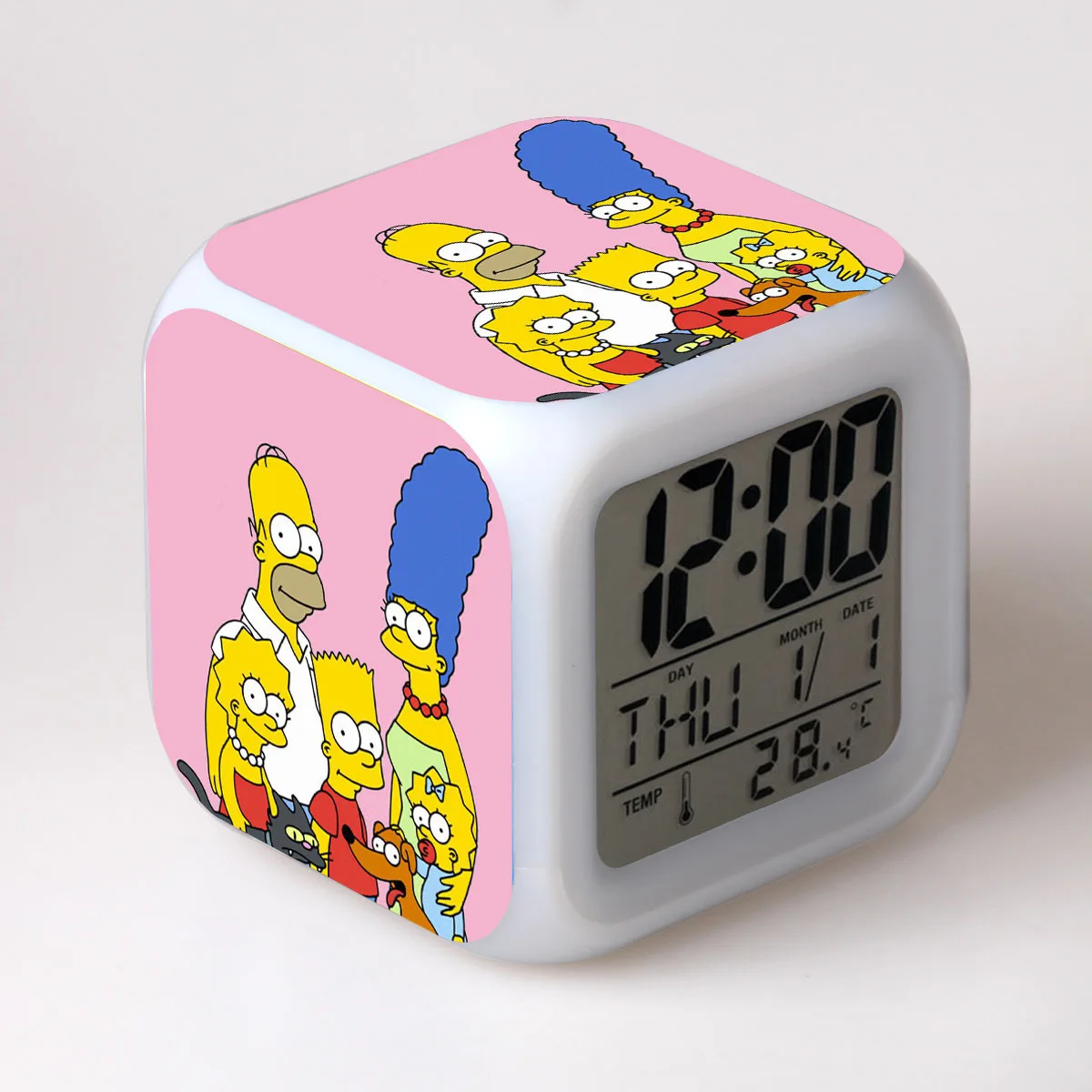 8 Kids Alarm Clock Glowing LED Light 7 Color Change Cute Digital alarm clock Children toy reloj despertador wekker reveil - Цвет: 8