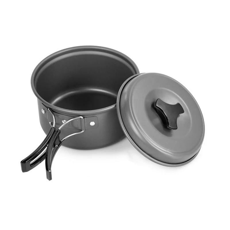 Ultralight Outdoor Camping Cookware Single Cooking Pot Utensils for Hiking Picnic Backpacking Tableware Pot 1 Person camping cutlery,portable tableware,camping cookware,portable cutlery,titanium tableware,outdoor pot
