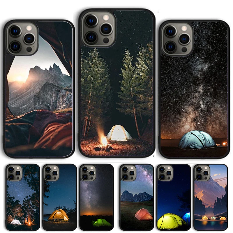 Camping Nature Mountain Phone Case Cover For iPhone 13 12 Pro Max mini 11 Pro Max XS X XR 5 6S 7 8 Plus SE 2020 Coque Shell