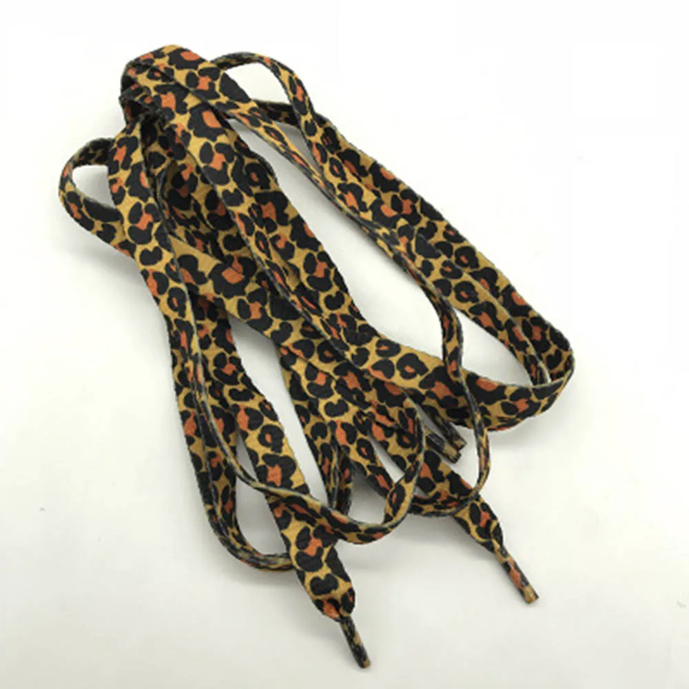 

1 Pair Newest Classic Leopard Print Shoelaces Fashion Flat Laces Applicable To All Kinds Of Shoes