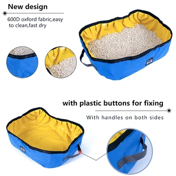 

New Portable Foldable Cat Litter Box Toilet Waterproof Oxford Cloth PVC Pet Litter Tray for Cat Home Travel Camping Use